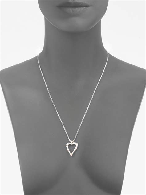 gucci sterling bamboo necklace|gucci trademark heart silver necklace.